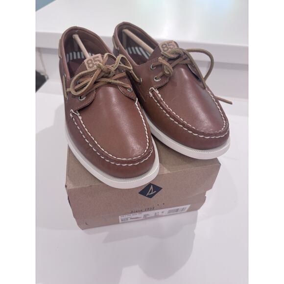 New Sperry Womens Authentic Original 2 Eye Lace Boat Shoe Loafer Tan Sz 8.5 85th - Picture 7 of 11